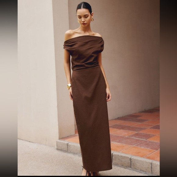 Dresses Brown Off The Shoulder Dress Poshmark — free download
